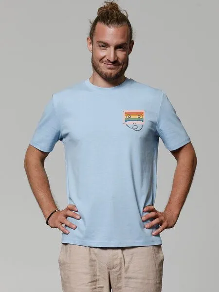 watapparel watapparel T-Shirt Unisex Rainbow Cassette, Blue soul, – Produktbild 2 von 3