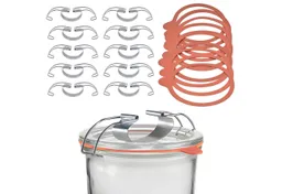 mikken mikken Einmach-Set: 10 Weckringe aus Naturkautschuk & 10 Metallklammern – für Weckgläser Ø 10 cm – Produktbild 1 von 1
