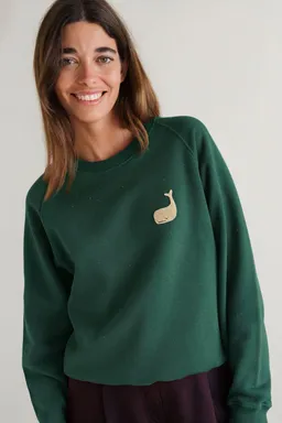 TWOTHIRDS TWOTHIRDS Damen vegan Sweatshirt Leskov Dunkelgrün – Produktbild 1 von 1