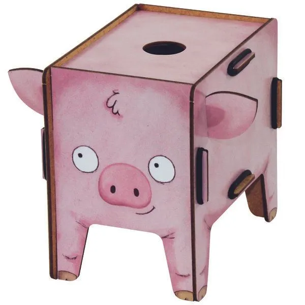WERKHAUS WERKHAUS Spardose Vierbeiner - Schwein aus Holz – Produktbild 2 von 3