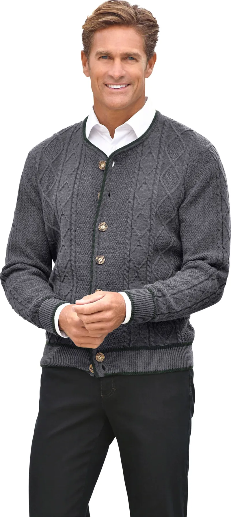 marco donati Strickjacke grau-meliert, Grau-meliert, – Produktbild 2 von 2