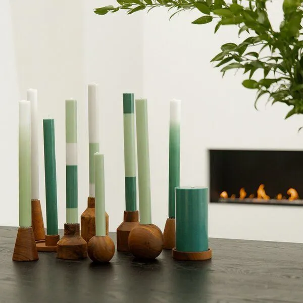 Originalhome Originalhome Kerzenständer aus recyceltem Teakholz, Ball, S, Natur, – Produktbild 3 von 3