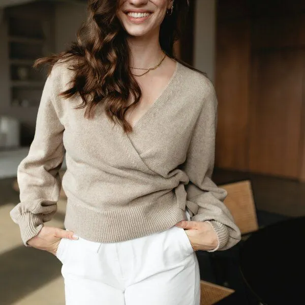 NORDLICHT NORDLICHT Wickelcardigan Mona, Natur, – Produktbild 2 von 4