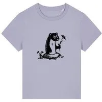 päfjes päfjes Erdmännchen mit Blume - Fair Wear Frauen T-Shirt Bio, Lila, – Produktbild 1 von 1