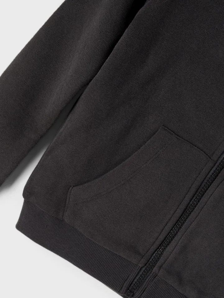 name it name it Kapuzenpullover Name It Mädchen Hoodie aus Bio-Baumwolle Black 116, Schwarz, – Produktbild 3 von 4