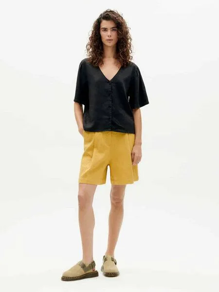 thinking mu thinking mu Hemdbluse - Hemp Libelula Blouse - aus Hanf & Tencel, Black (schwarz), – Produktbild 3 von 4