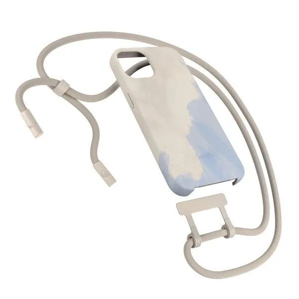 change the label change the label Change Case - 2in1 Nachhaltige iPhone Hülle mit abnehmbarer Kette, Beige blau batik, – Produktbild 3 von 4