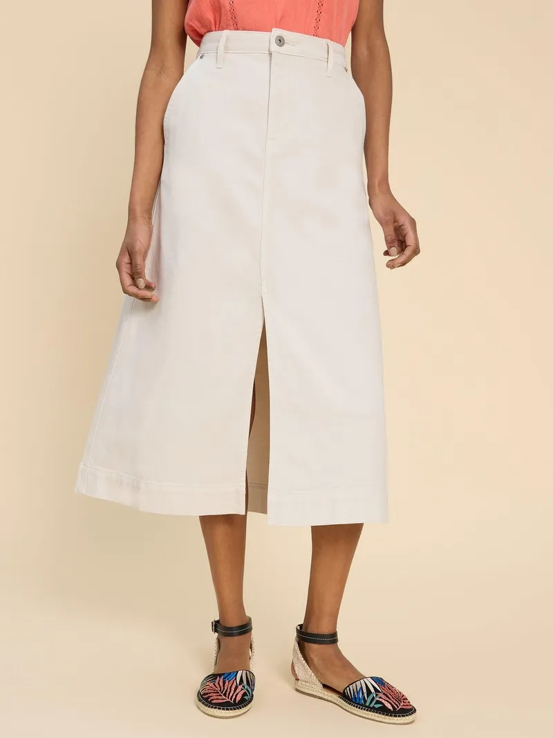 White Stuff Allie Midirock aus Denim - 40, Hellnatur, – Produktbild 2 von 4