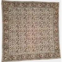 Der Lindwurm Der Lindwurm Kalamkari- Tuch (110x110 cm), Handdruck mit Pflanzenfarben, Rot/creme/grün, – Produktbild 1 von 1