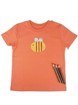 MelaDi Meladi Kinder Shirt aus Biobaumwolle - Hummel auf Orange – Produktbild 1 von 1