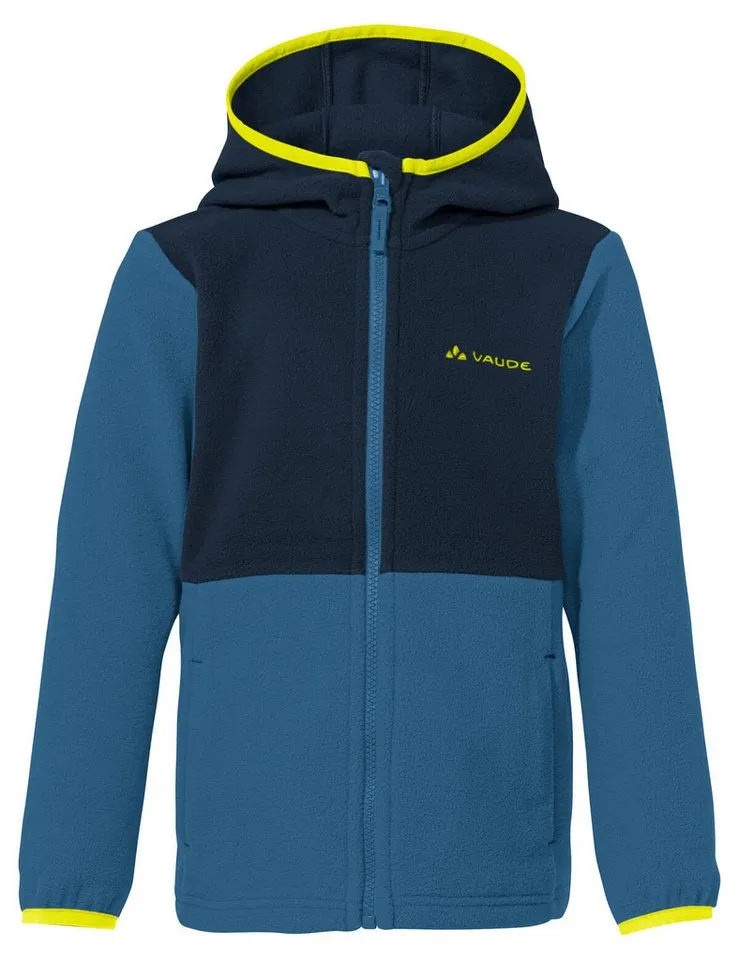 Vaude Vaude Kapuzenfleecejacke Kids Pulex Hooded Jacket II mit Kapuze, atmungsaktives Material, mit Eingrifftaschen, Blau, – Produktbild 1 von 4
