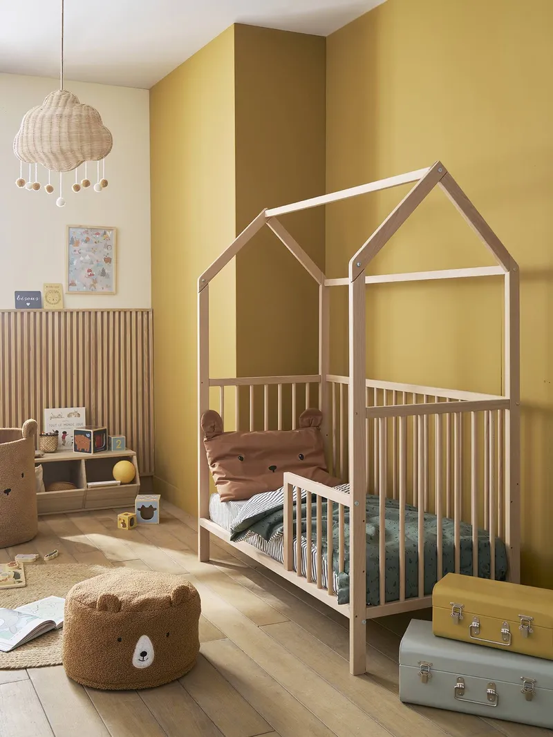 Vertbaudet Baby Hausbett CABANE, Braun, – Produktbild 2 von 3