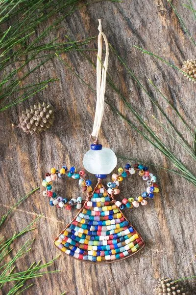 Global Mamas Global Mamas Upcycling Christbaumschmuck - Angel - Rainbow - Weihnachten - Geschenkdeko - Weihnachtsdeko – Produktbild 2 von 2