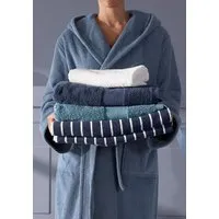 hessnatur hessnatur Frottier-Handtuch Streifen aus reiner Bio-Baumwolle, Tintenblau, – Produktbild 1 von 2