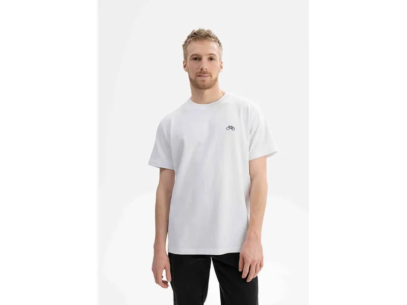 MELA T-Shirt schwer Style PRAVIN Embroidery | von MELA | Fairtrade & GOTS zertifiziert, Weiss / bike, – Produktbild 1 von 5