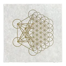 Veskor Cassiopeia Veskor Cassiopeia METAFLOWER Heilige Geometrie Linoldruck | 35 × 35 cm | Gold auf Naturweiß – Produktbild 1 von 1