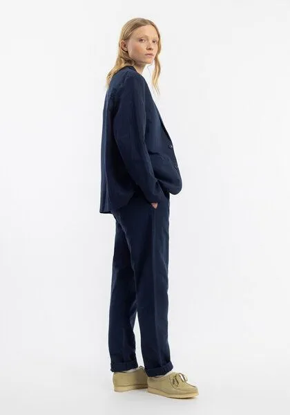 Rotholz Rotholz Blazer - Workwear - aus einem Baumwolle/Leinen Mix, Midnight stripe (blau), – Produktbild 4 von 4