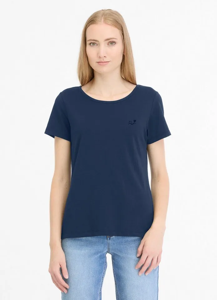 ragwear ragwear Kurzarmshirt MINTTA mit Rundhalsausschnitt, ohne Verschluss, aus Baumwollmischung, Blau, – Produktbild 1 von 1