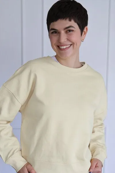Kultgut Kultgut Goodness Sweater 100% Bio-Baumwolle - Ein schöner Allrounder im Boxistyle, Hellgelb, – Produktbild 3 von 4