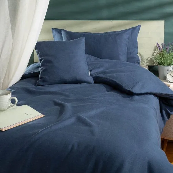 nahtur-design nahtur-design Leinenbettwäsche | 100% Leinen | kräftige Farben, Blau, – Produktbild 1 von 4