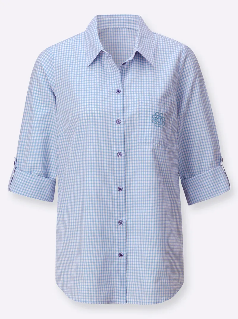 Witt Longbluse himmelblau-weiß-kariert, Himmelblau-weiß-kariert, – Produktbild 2 von 2