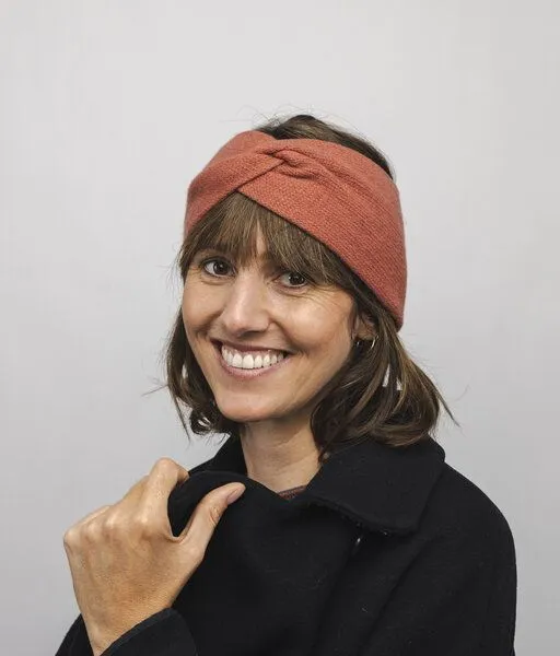 obumi obumi STIRNBAND KNOT AUS KASCHMIR (100% RECYCLED), Terracotta, – Produktbild 1 von 4