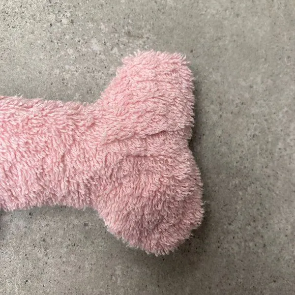 mio eco mio eco Hochwertiges Upcycling Hundespielzeug aus Hotel-Handtüchern zero waste rosa-weiss – Produktbild 3 von 4