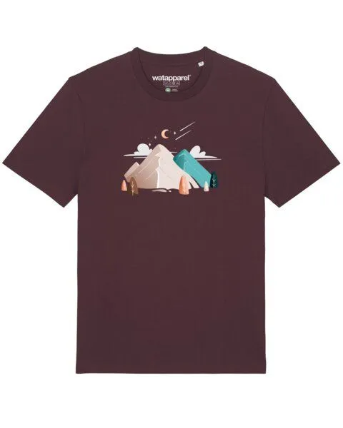 watapparel watapparel T-Shirt Unisex Night & Clouds, Red brown, – Produktbild 1 von 4