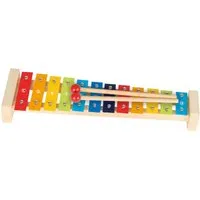 Goki goki Kinder Xylophon aus Metall und Holz mit Notenheft, bunt lackiert Maße 38 x 7 x 4,5 cm, Mehrfarbig, – Produktbild 1 von 1