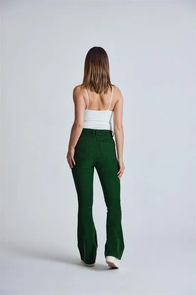 Flax and Loom Flax and Loom Cord Schlaghose Skinny Fit Modell: Mavis, Winter green, – Produktbild 6 von 6