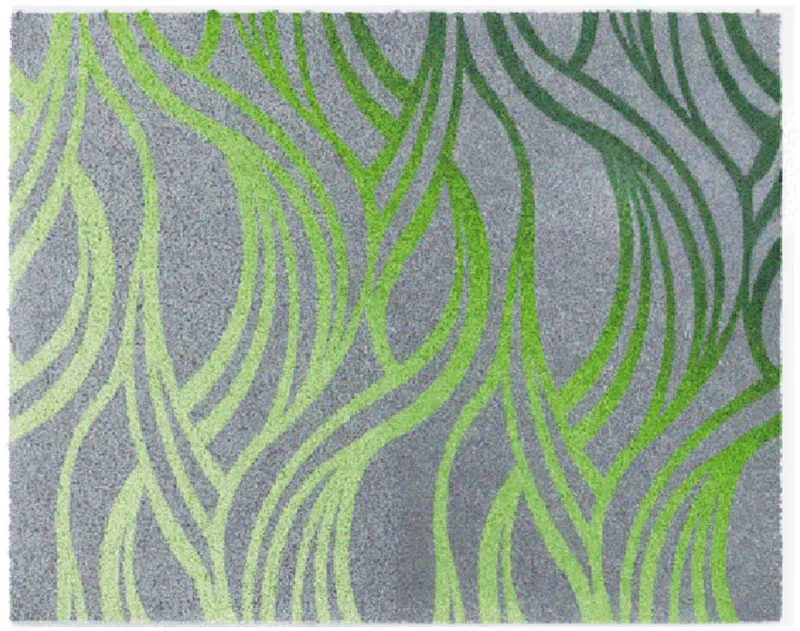 Grund Grund Badematte Mayra, Höhe 20 mm, rutschhemmend beschichtet, fußbodenheizungsgeeignet, Polyacryl, rechteckig, Frisches Wellenmuster in lebendigen Farben, 5 Jahre Garantie, Grün, – Produktbild 1 von 7
