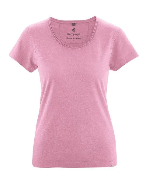 HempAge HempAge Damen T-Shirt mit Rollsaum Hanf/Bio-Baumwolle, Rose, – Produktbild 1 von 4