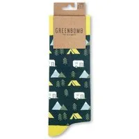 GreenBomb GREENBOMB Caravan Camp Socks - Lässige Socken aus Bio-Baumwoll Mix / hochwertiger Print / Fair & Vegan, Weiß (mix), – Produktbild 1 von 1
