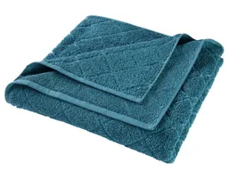 HANS NATUR Handtuch Bio-Baumwolle Frottee Raute petrol Maße 70 x 140 cm – Produktbild 1 von 1