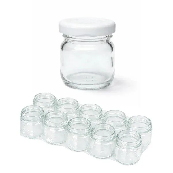 mikken mikken 10 kleine Einmachgläser 40 ml mit Schraubdeckel, Weiß, – Produktbild 2 von 8
