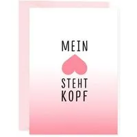 Bow & Hummingbird Bow & Hummingbird Mini-Grußkarte Mein Herz steht Kopf – Produktbild 1 von 1