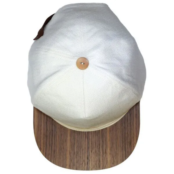 Lou-i Lou-i Baseball Cap weiß mit edlem Holzschirm -Cap & Stoff Made in Germany – Produktbild 3 von 4
