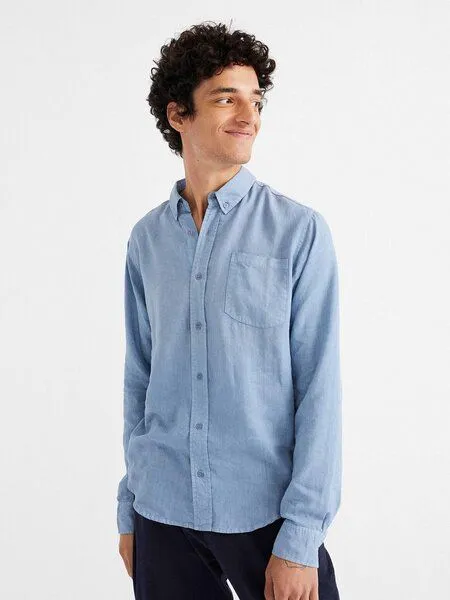 thinking mu thinking mu Hemp Ant Shirt, Blau (indigo), – Produktbild 1 von 4