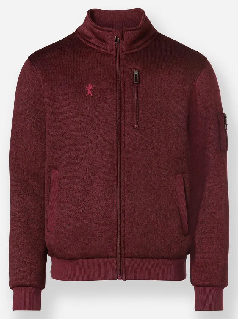 marco donati Strickfleece-Jacke dunkelrot-meliert, Dunkelrot-meliert, – Produktbild 1 von 2