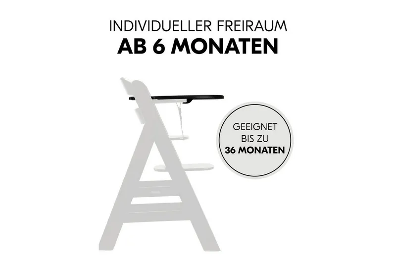 Hauck Hauck Hochstuhltablett Alpha Click Tray, Black, Kunststoff, aus recyceltem Material, Schwarz, – Produktbild 5 von 5