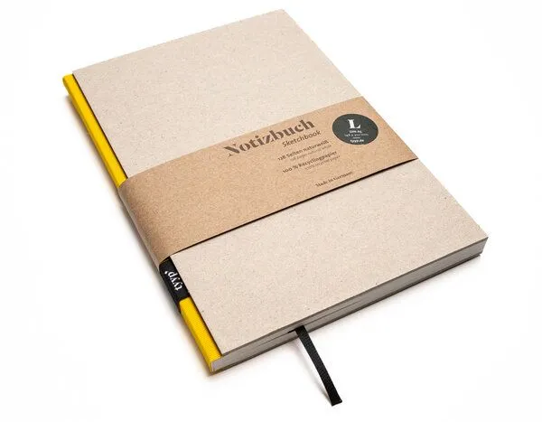 tyyp tyyp Notizbuch A5 – 100% Recyclingpapier – handmade in Germany – BerlinBook, Gelb, – Produktbild 1 von 4