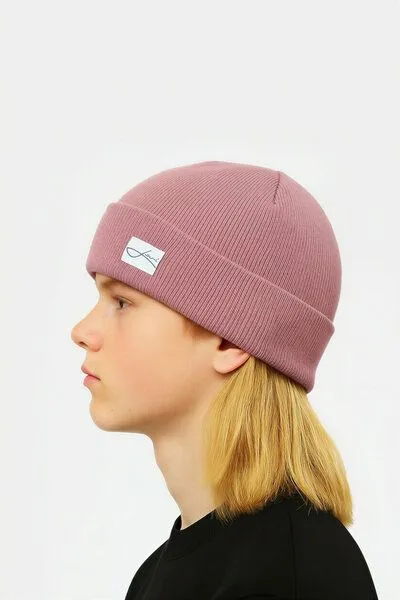 Lou-i Lou-i Kindermütze mit Umschlag Merinowolle Beanie, Rosa, – Produktbild 3 von 3
