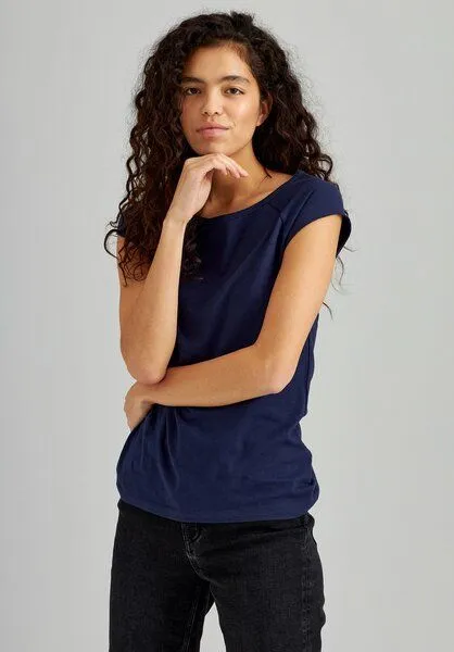 THOKKTHOKK ThokkThokk Damen Cap Sleeve T-Shirt TT01 unifarben aus Bio-Baumwolle, Grau (grey melange), – Produktbild 2 von 4
