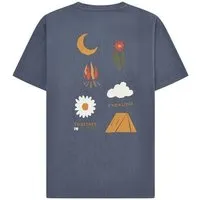 KnowledgeCotton Apparel KnowledgeCotton Apparel T-Shirt mit Rücken-Print aus Bio-Baumwolle, Blau-vintage-indigo, – Produktbild 1 von 1