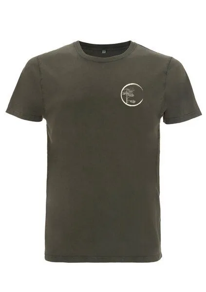 Life-Tree Life-Tree Shirt aus Biobaumwolle mit Brustmotiv für Herren "Circle", Grün, – Produktbild 4 von 5
