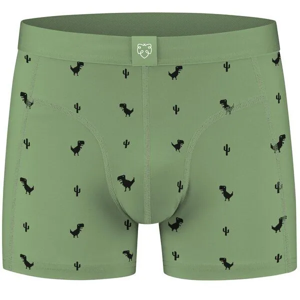 A-Dam A-Dam Boxerbrief Gemustert, 8-bit dino (dunkelgrün), – Produktbild 2 von 2