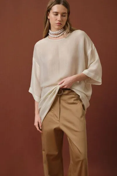 IVA RYCH IVA RYCH Weite Hose mit dekorativer Naht I Deadstock, Beige (kupfer), – Produktbild 1 von 4