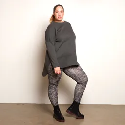 WiDDA Widda Damen vegan Pullover Long Linga Grau Melange – Produktbild 1 von 1