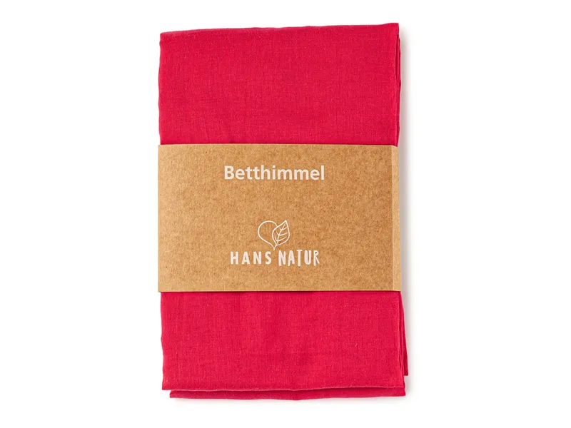 HANS NATUR Betthimmel Baldachin Bio-Baumwolle himbeer 115 x 300 cm, Pink, – Produktbild 1 von 2