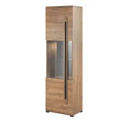 Lomadox Vitrine TURDA-83 nschrank Eiche Grandson Nb. moderner Stil, B/H/T: ca. 60/204/39 cm – Produktbild 1 von 1